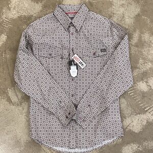 Justin Boots Men's Patterned Shirt - Black and White